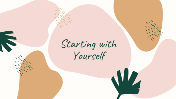 Brown, Pink and Green Abstract Shapes Wellness Facebook Cover